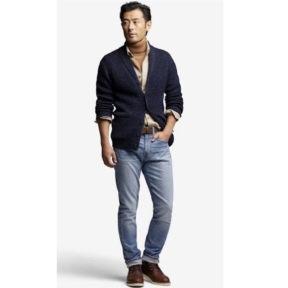 NWOT Line of Trade The Dockside Shawl Cardigan Medium 100% Shetland Wool - Picture 2 of 9